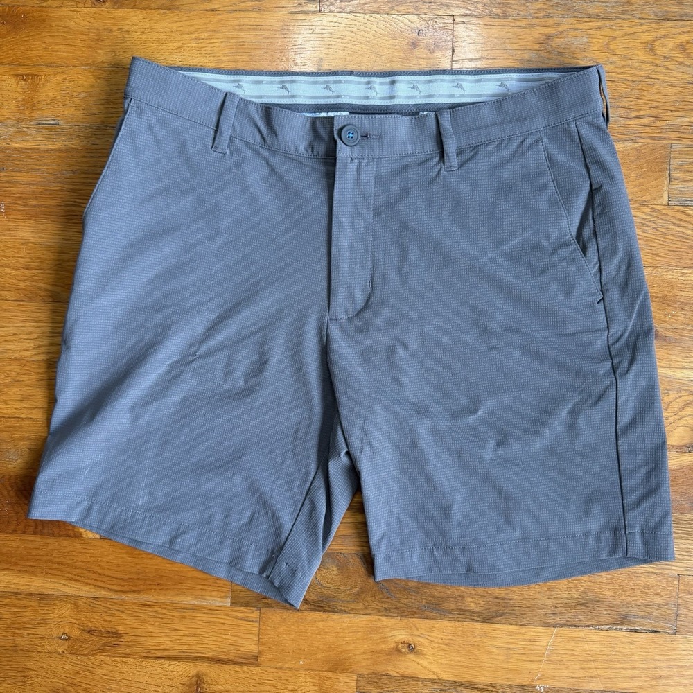 Tommy Bahama Mens Chip Shot Shorts 34x8 Gray Golf Performance Stretch Ripstop